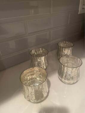 $12 OBO Vintage Mercury Venus Jars Glass Votive candle holders set of 4